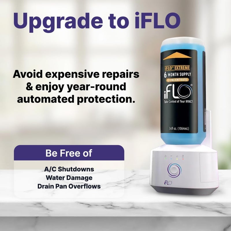 iFLO ® Smart A/C Drain Line and Drain Pan Cleaner for HVAC System, Clog-Free, Easy Installation & App-Controlled Air Conditioner Maintenance, Includes 36oz Cleaner Cartridge Concentrate, 6 Month Supply - Image 3